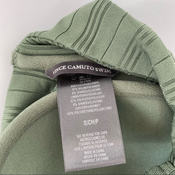 Vince Camuto IGUANA Green Ripple Wrap-Front Halter Bikini Swim Top Size Small - Picture 11 of 12